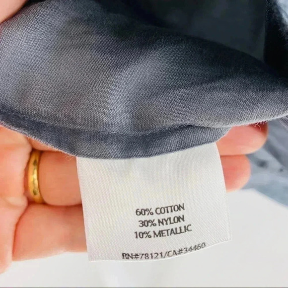 Eileen Fisher steel satin crinkle metallic jacket - Picture 8 of 12